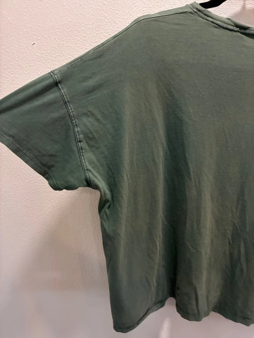 We The Free Green Oversized Boxy Tee Raw Hem Casual Boho Women’s Size M - Picture 4 of 5